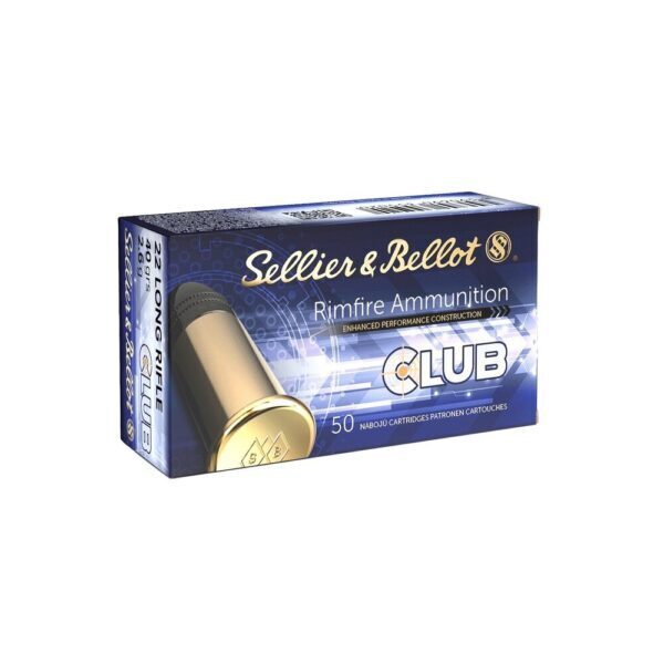 MUNITIONS SELLIER & BELLOT 22 LR CLUB 40gr 2,6g BOITE DE 50