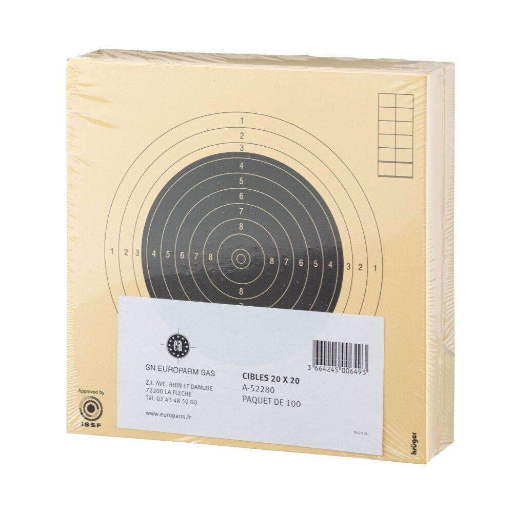 100 cartons-cibles 20 x 20 cm