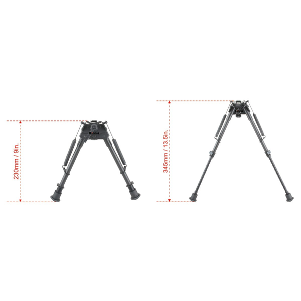 Bipied 9-13.5 Carbon Grenadiere Rail Weaver Pieds Retractables – Image 5