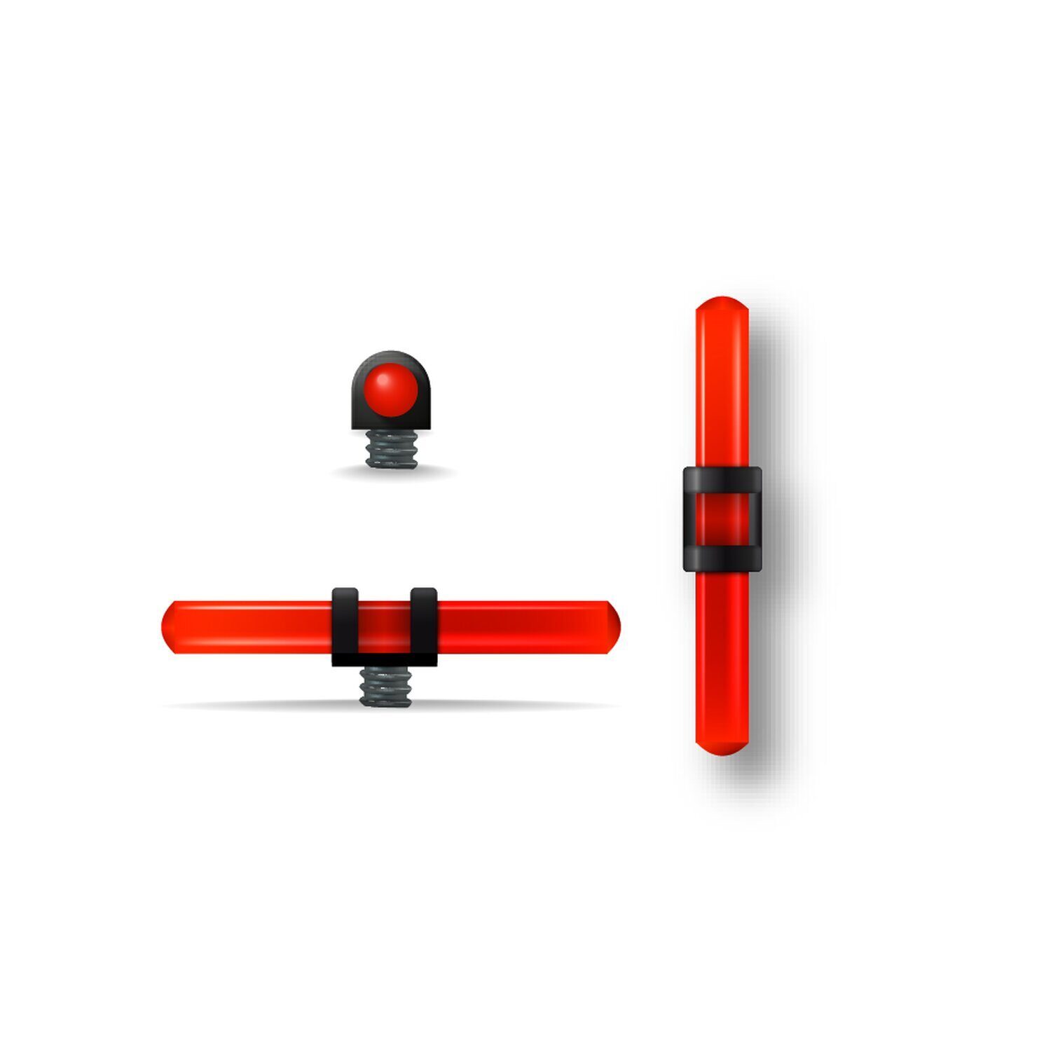 Guidon Fluo Rouge Ajoure M3 D2 L17.5 – Image 2