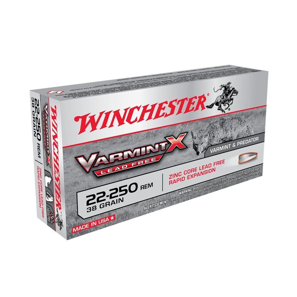 Balles 22-250REM Varmint Lead Free X 38 gr X20 Winchester