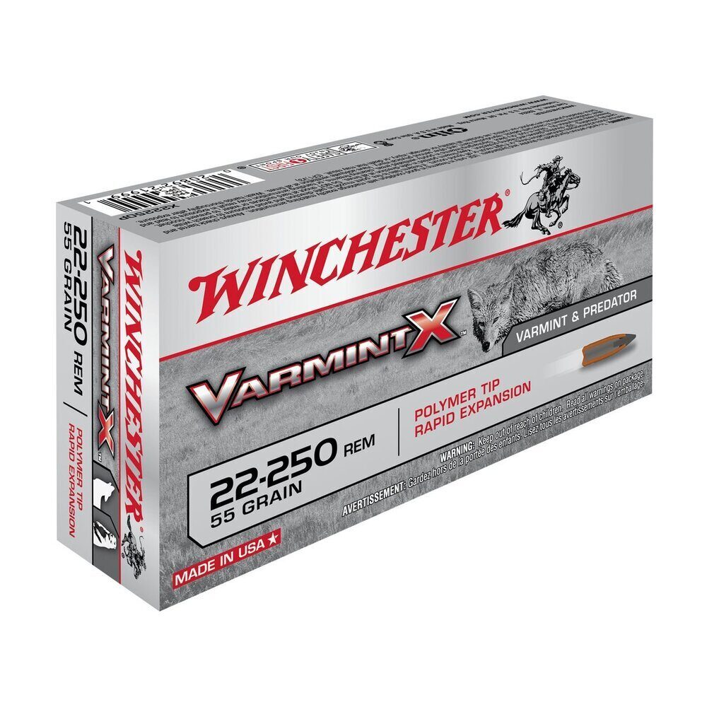 Balles 22-250REM Varmint X 55 gr X20 Winchester