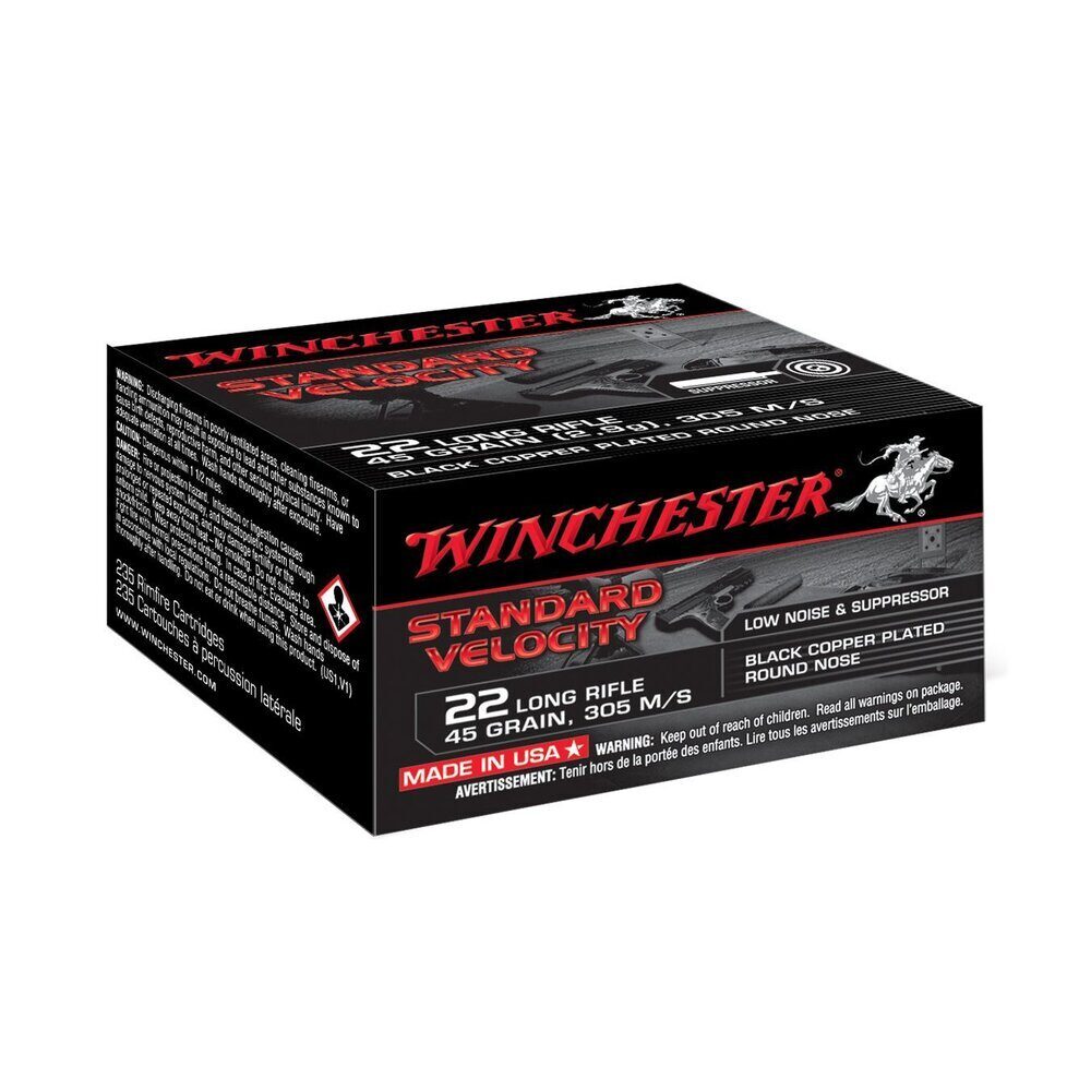 Balles 22LR STD Velocity Black Cprn 45 gr X235 Winchester