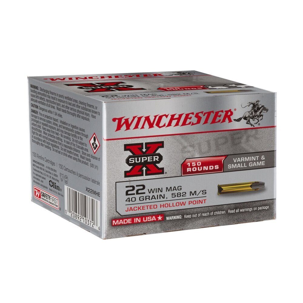 Balles 22WM Super X Jacketed Hp 40 gr X150 Winchester