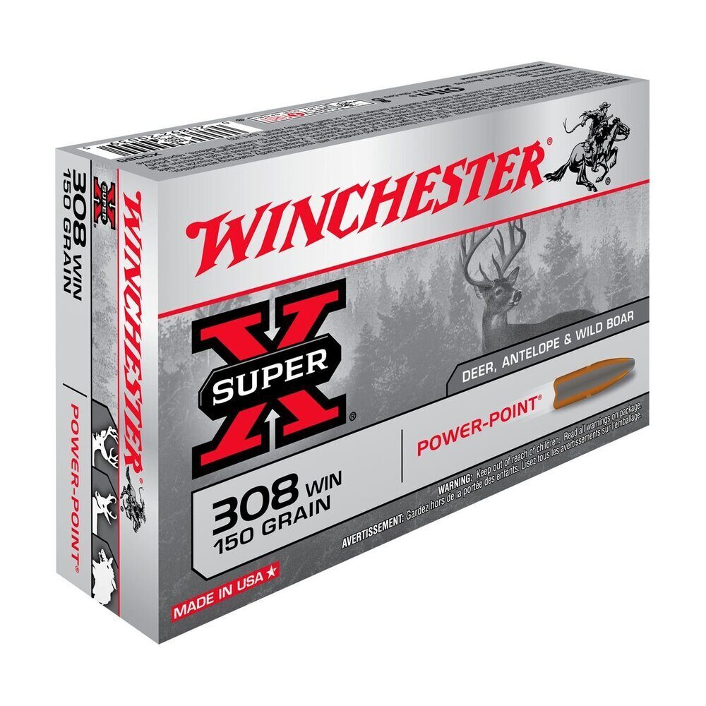 Balles 308WIN Super X Power Point 150 gr X20 Winchester
