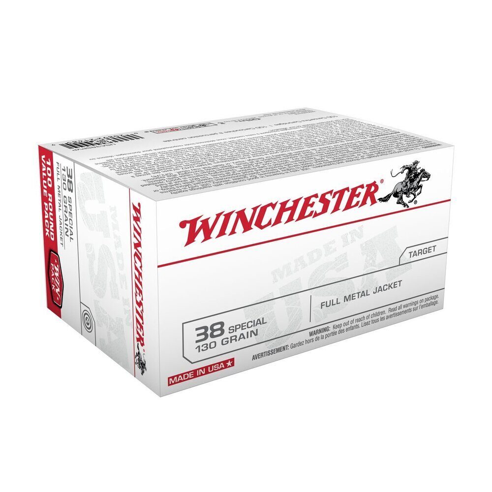 Balles 38SP Pi USA 130 gr Fmj X100 Winchester