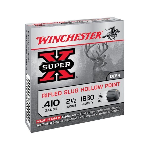 Balles 410/63 Slug Super X Rifled Hp 6G X5 Winchester