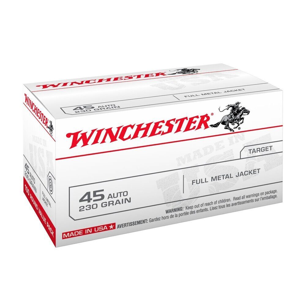 Balles 45AUTO Pi Usa 230 gr Fmj X100 – B Winchester