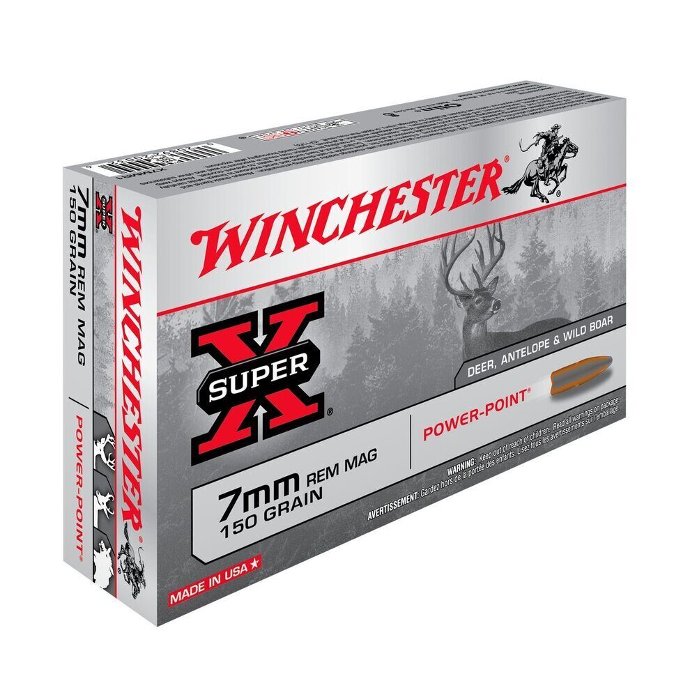 Balles 7 mm REM Super X Power Point 150 gr X20 Winchester