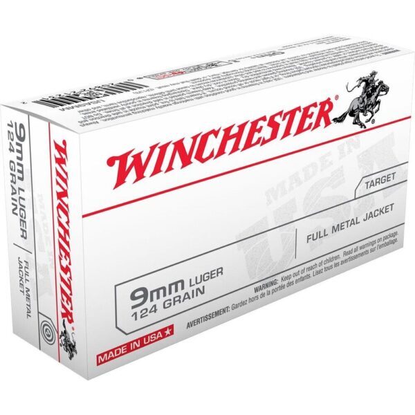 Balles 9 mm Luger 124 Gr USA Fmj X50 Winchester