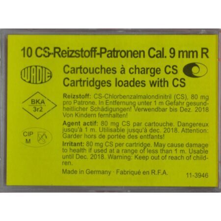 Cartouches 9 mm/380 Cs A Gaz X10 Wadie