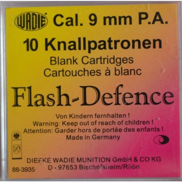 Cartouches 9 mm Pa Flash Defence A Blanc X10 WADIE