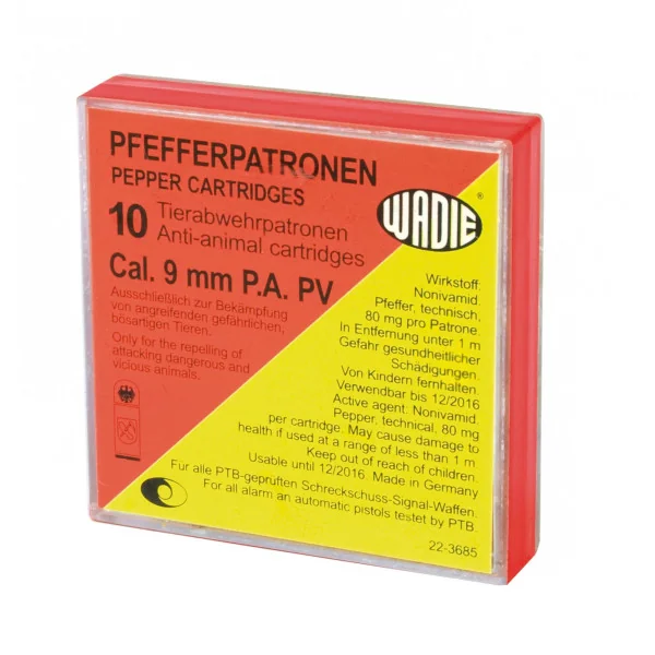 Cartouches 9 mm Pa Pv Pepper A Gaz X10 Wadie