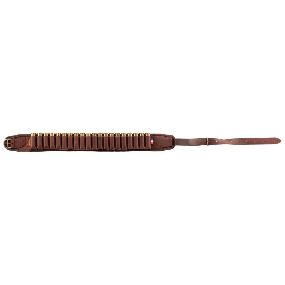 Cartouchières croupon ciré marron à tubes – Country Sellerie 25 tubes Cal.12