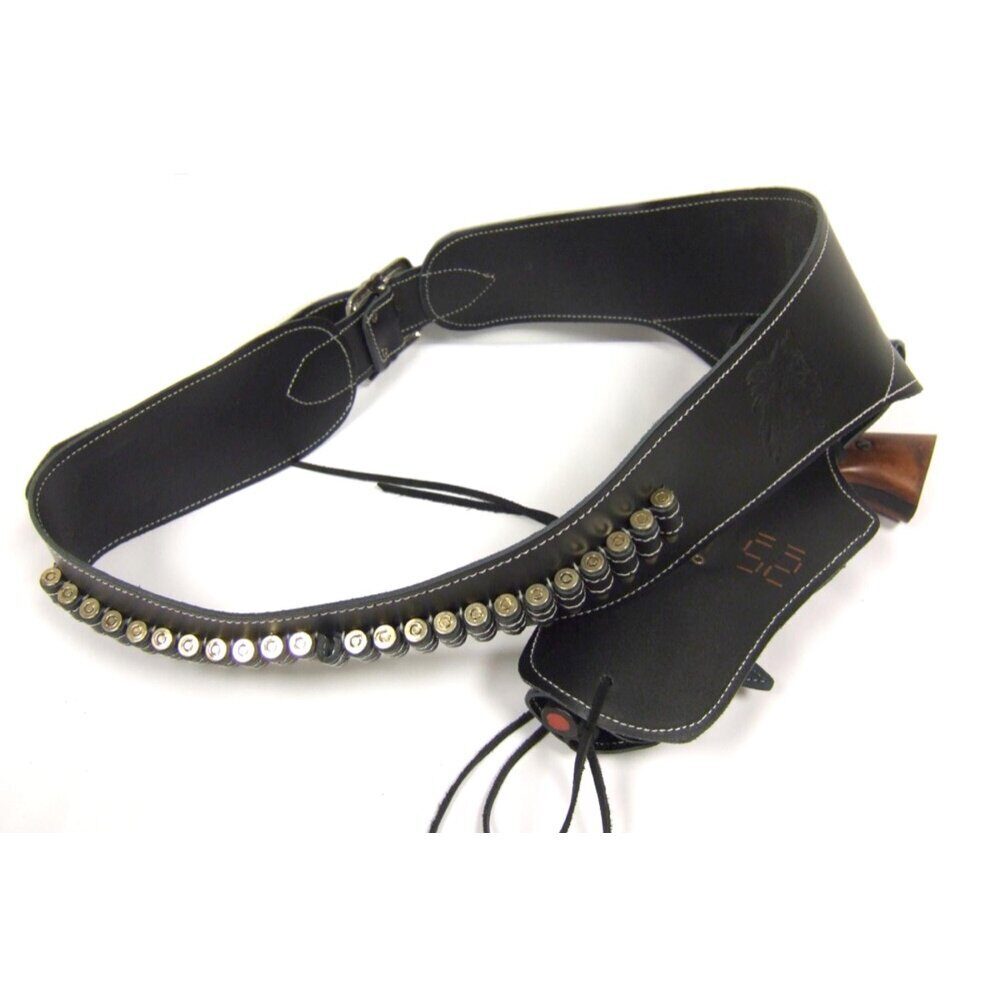 Ceinturon noir avec un holster pour revolver Western CEINTURON 1 PLACE NOIR