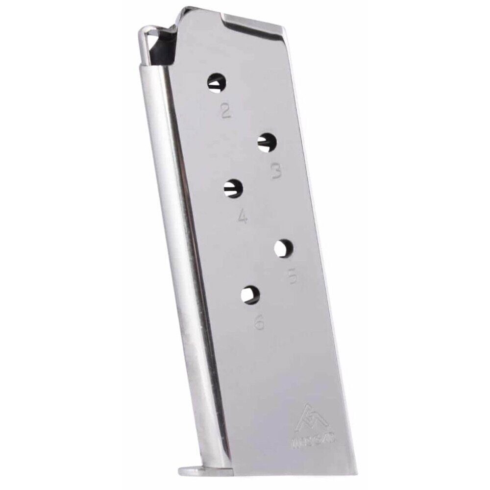 Chargeur MEC-GAR 1911 Officer .45 ACP 6 Coups (Noir ou Nickel)