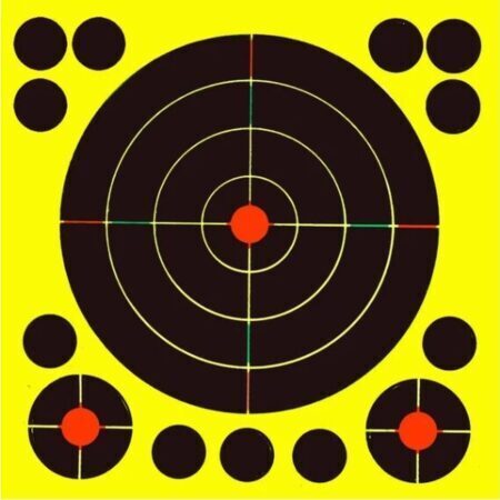 Cibles Splach Noire XL Jaune Fluo 20×20 cm par 10 Powair