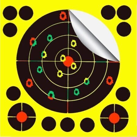 Cibles Splach Noire XL Jaune Fluo 20×20 cm par 10 Powair