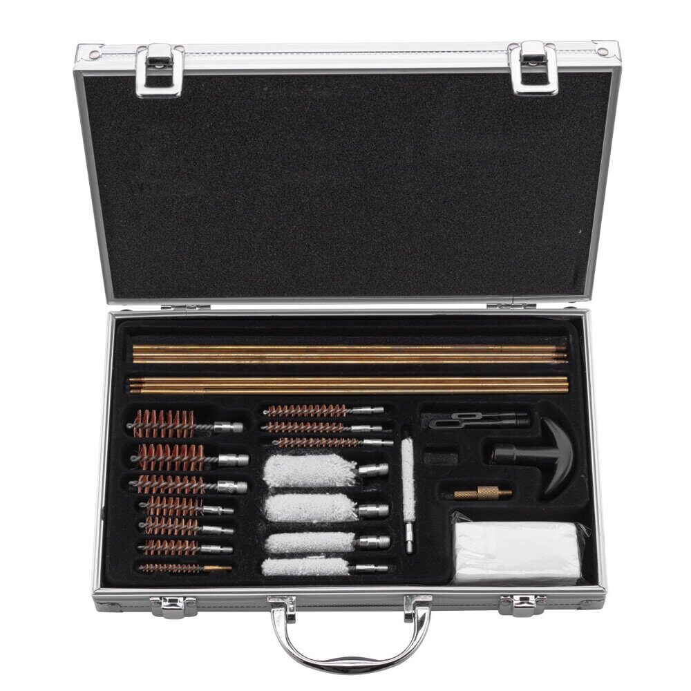 Coffret de nettoyage pour canons armes d’épaule et de poings (34 pièces) Valide