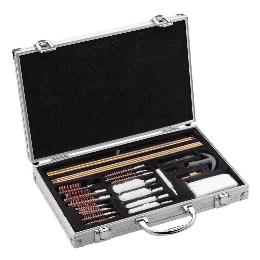 Coffret de nettoyage pour canons armes d’épaule et de poings (34 pièces) Valide