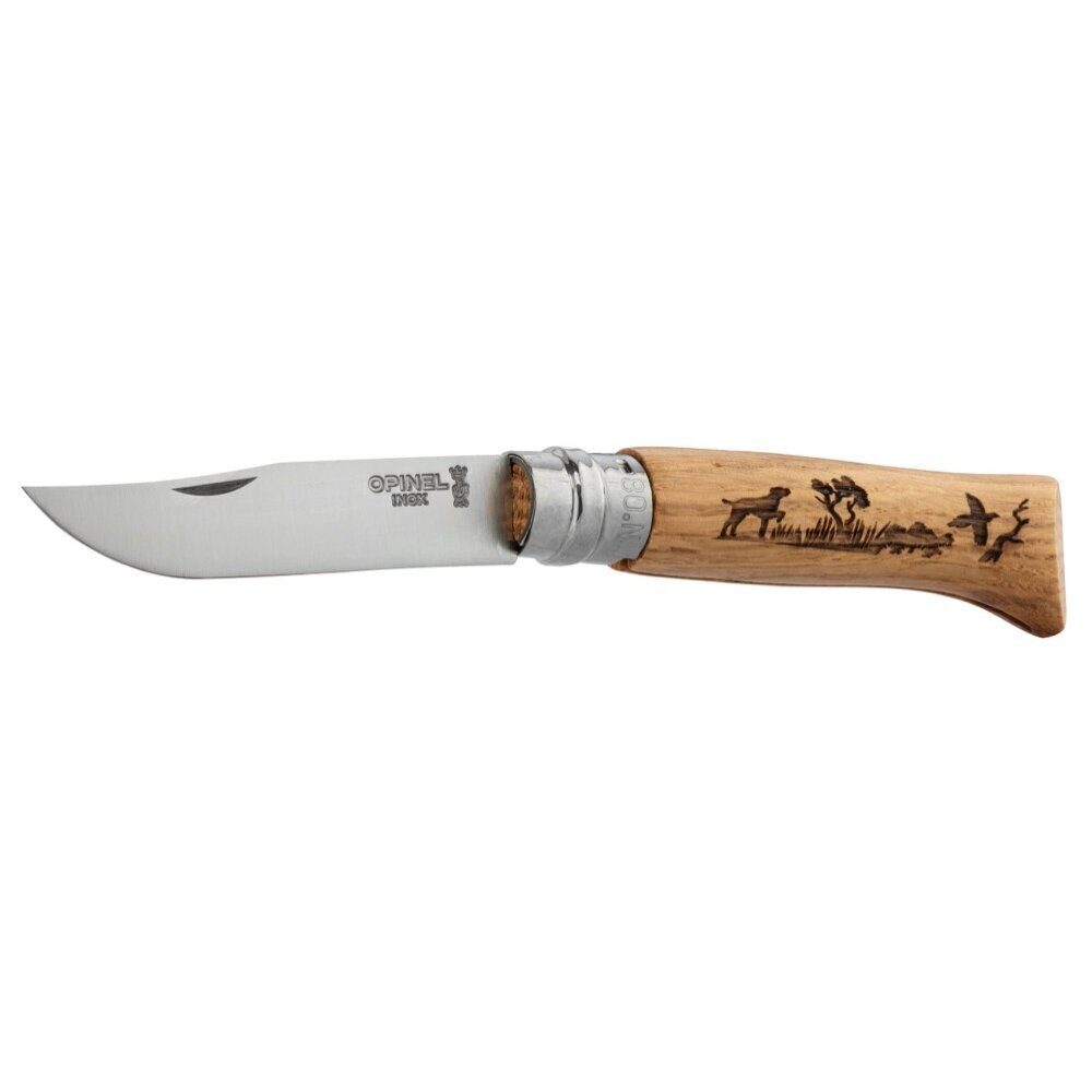 Couteau OPINEL 8 Inox Gravure Chien