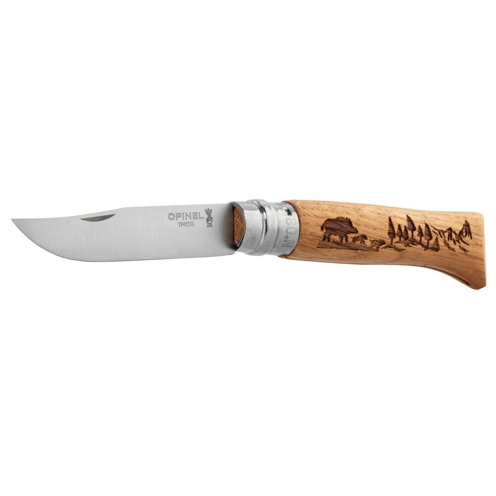 Couteau OPINEL 8 Inox Gravure Chien
