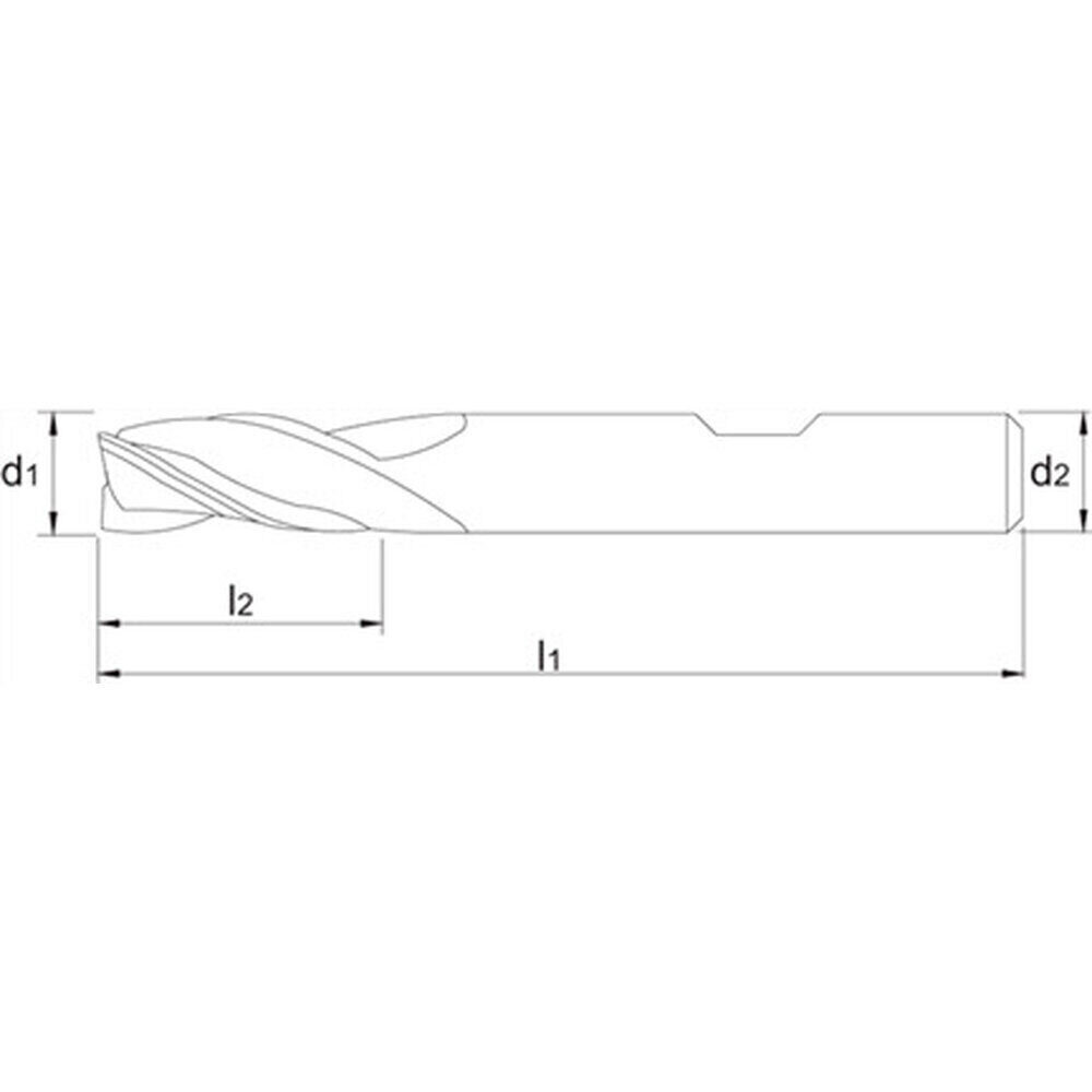 Fraise HSS-Co TiAIN Lg 52 mm queue 6 mm VAN OMMEN