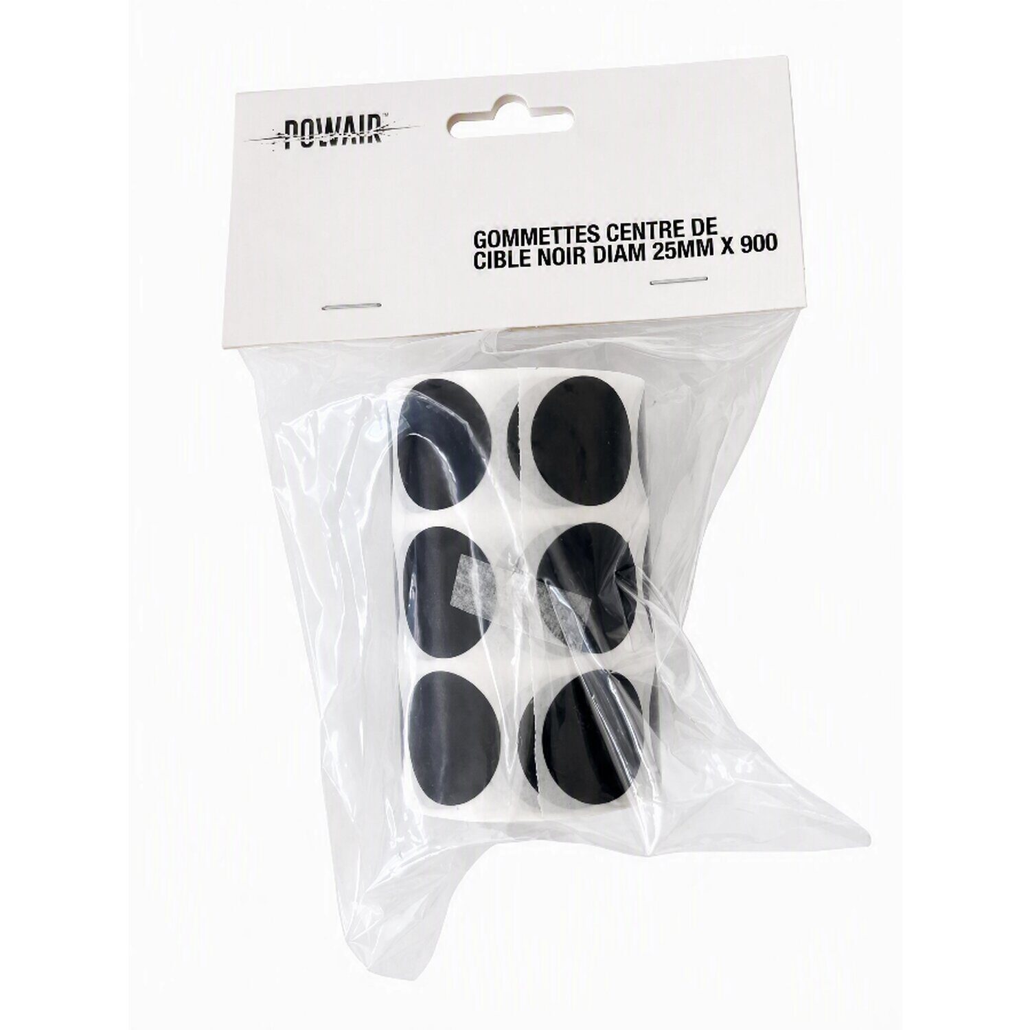 Gommettes Centre de Cible Noir Diam 25 mm X 900 Powair