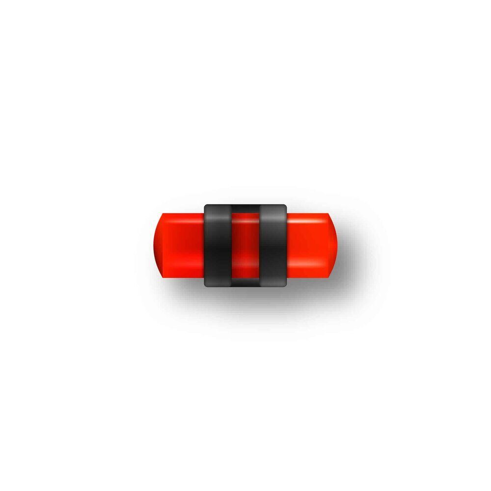 Guidon Fluo Rouge Ajoure M2.6 D3.5 L10 MEGALINE