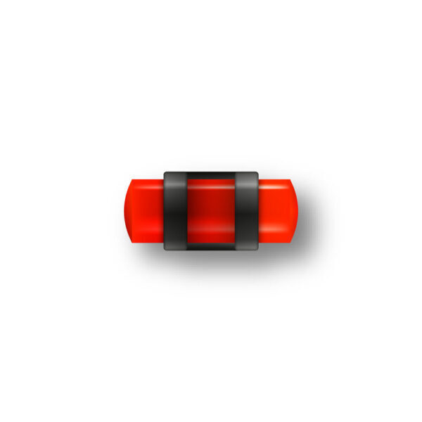 Guidon Fluo Rouge Ajoure M2.6 D4 L11 MEGALINE