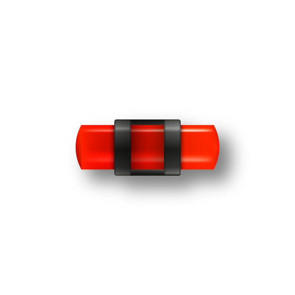 Guidon Fluo Rouge Ajoure M2.6 D4 L12.5 MEGALINE
