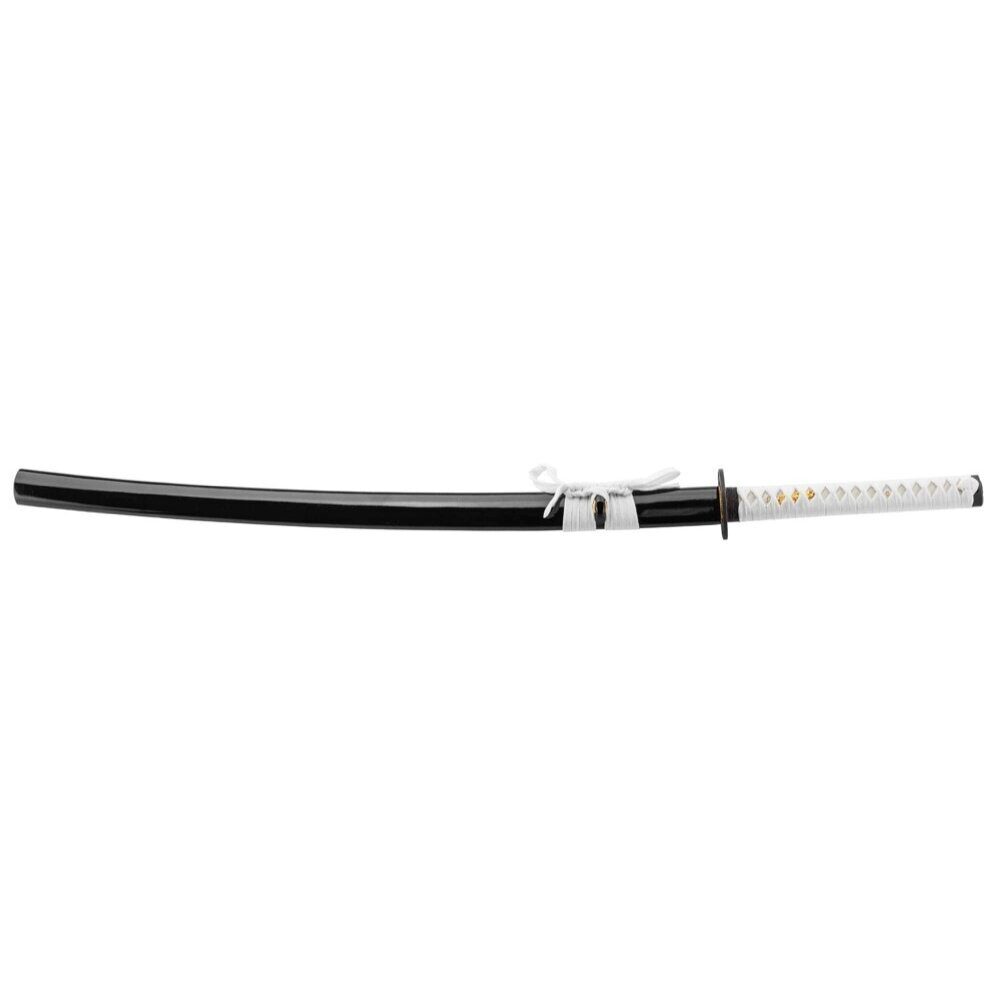 Katana noir tressé blanc