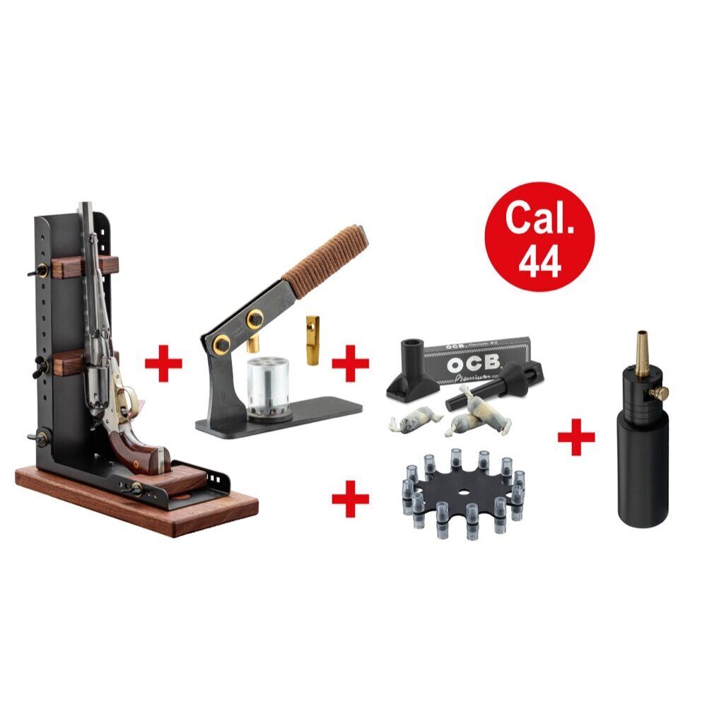 Kit BP Maker Cal 44 et 36: Presse pour barrillet + support + poire + kit cartouches papier + amorceur Pack BPMaker