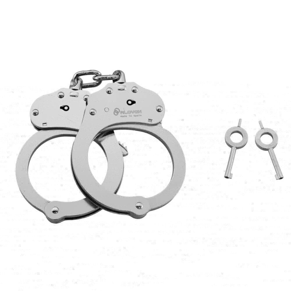 Menottes double verrou à chaîne Menottes chromées police