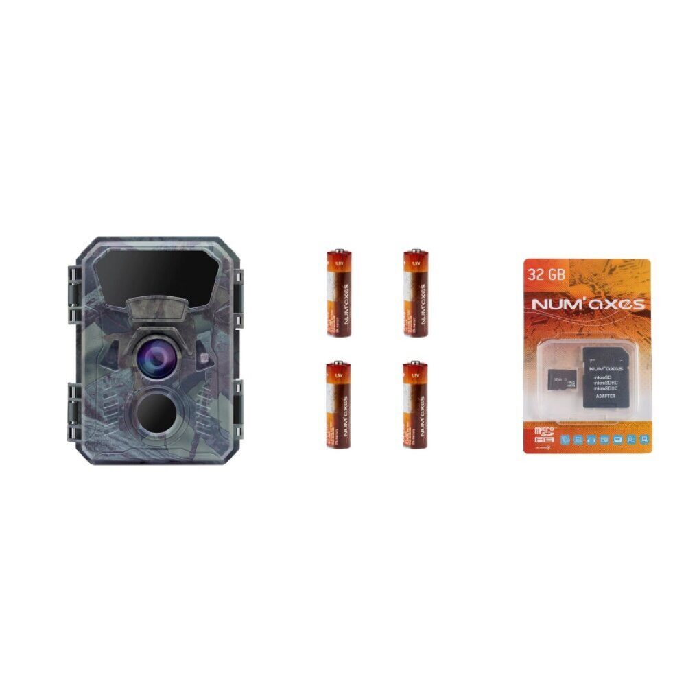 Num’Axes – Pack Piège photographique PIE1066 + 4 piles AA LR6 + carte mémoire 32 Gb Num'Axes