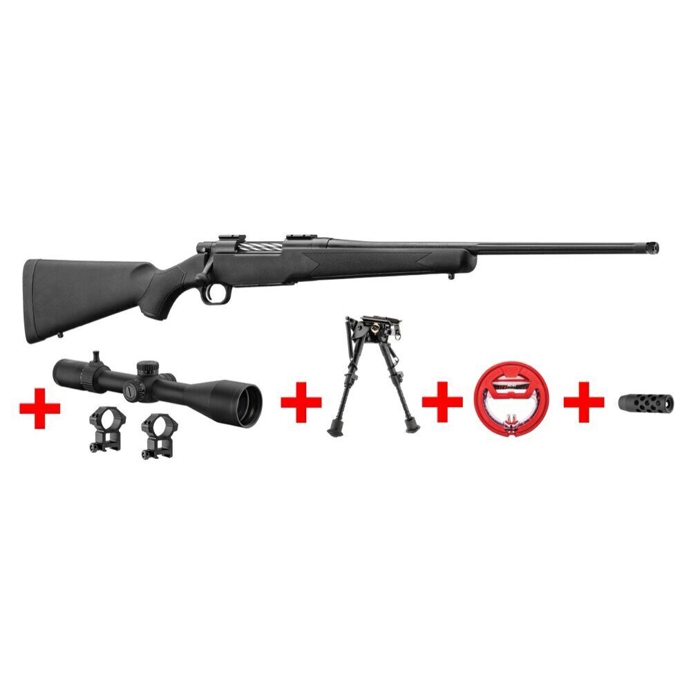 PACK Affût – Carabine MOSSBERG Patriot 308 Win + Lunette 6-24×50 + Bipied + cordon de nettoyage PACK MOSSBERG PATRIOT 308 W SYNTH Filetée + LUN.6-24×50 +BI PIED+CORD
