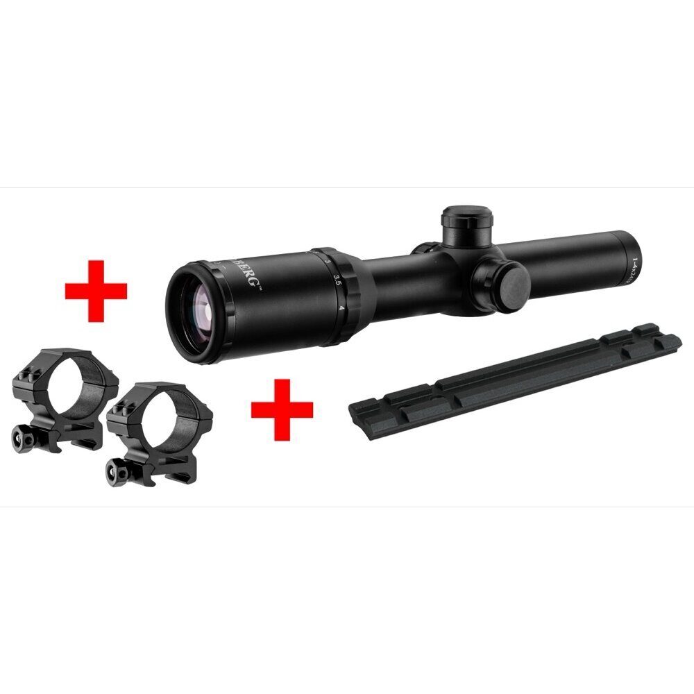 Pack optique battue pour Express Baldi – Lunette 1-4×24 + montage + embase Pack RENATO BALDI