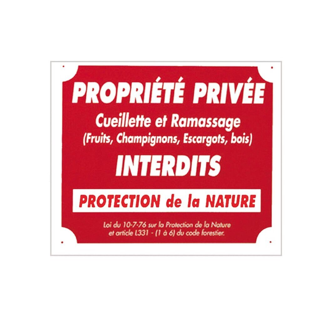 Panneau »Propriété privée cueillette… » 30 x 25 cm Akilux