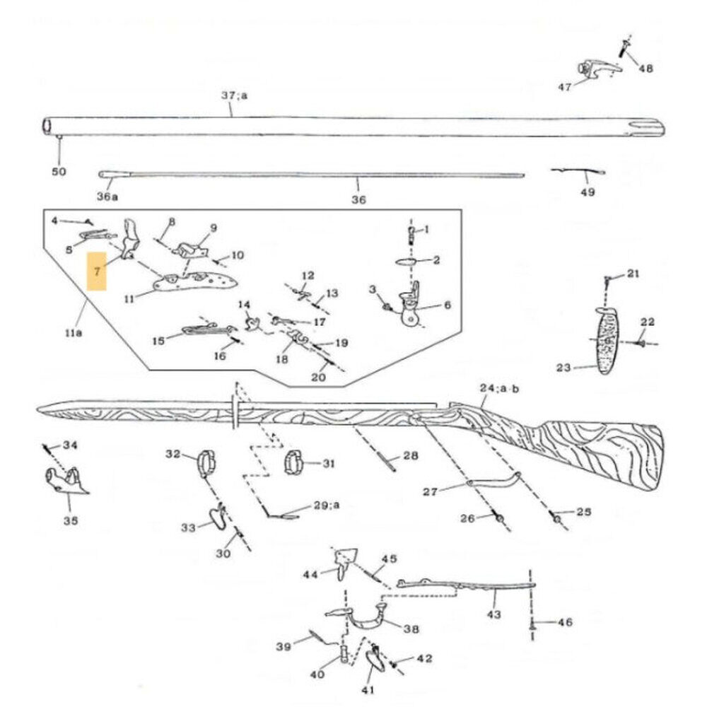 Pièces détachées pour fusil 1777 Pedersoli PLATINE COMPLETE 1777 REVOLUTIONNAIRE Davide PEDERSOLI & C