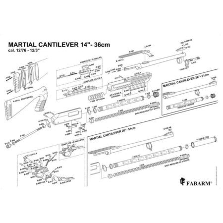 Pièces détachées fusil à pompe Fabarm Cantilever