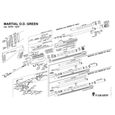 Pièces détachées fusil à pompe Fabarm O.D Green