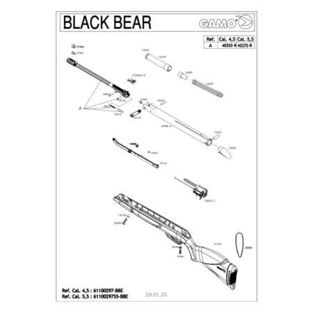 Pièces détachées Gamo Black Bear 4.5 mm – 16090 – Gamo Ressorts de Compression (Hunter220 H440 Realtree Shadow1000)
