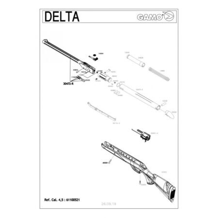 Pièces détachées Gamo Delta 4.5 mm – 14880 – Ressort DELTAMAX FORCE