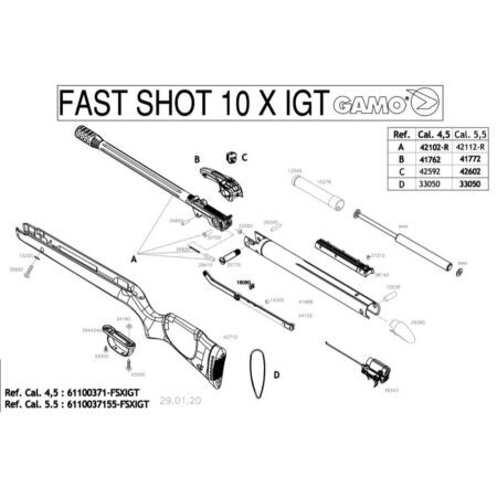 Pièces détachées Gamo Fast Shot 10x IGT 4.5 mm