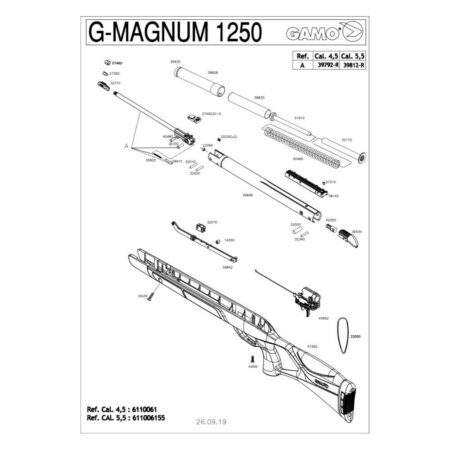 Pièces détachées Gamo G-Magnum 4.5 mm – 39792 – Canon G-MAGNUM
