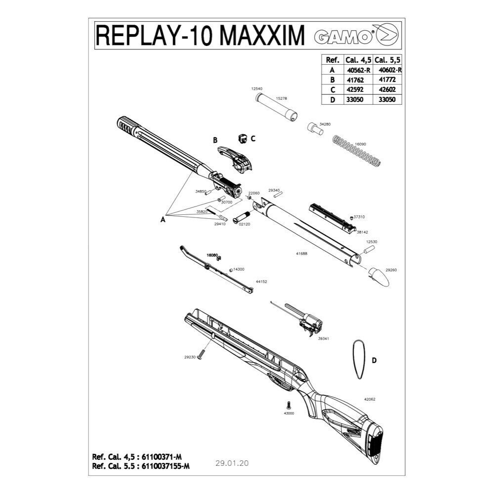 Pièces détachées Gamo Replay 10 Maxxim 19.9J 4.5 mm