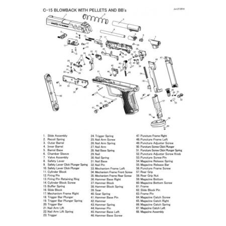 Pièces détachées Pistolet Gamo C15 Blowback – 04 – Resort de canon C15