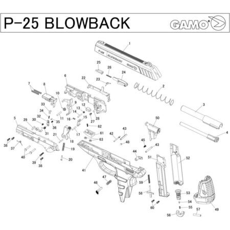 Pièces détachées Pistolet Gamo PT-25 Blowback – Papillion pour vis de fixation PT85 – P25