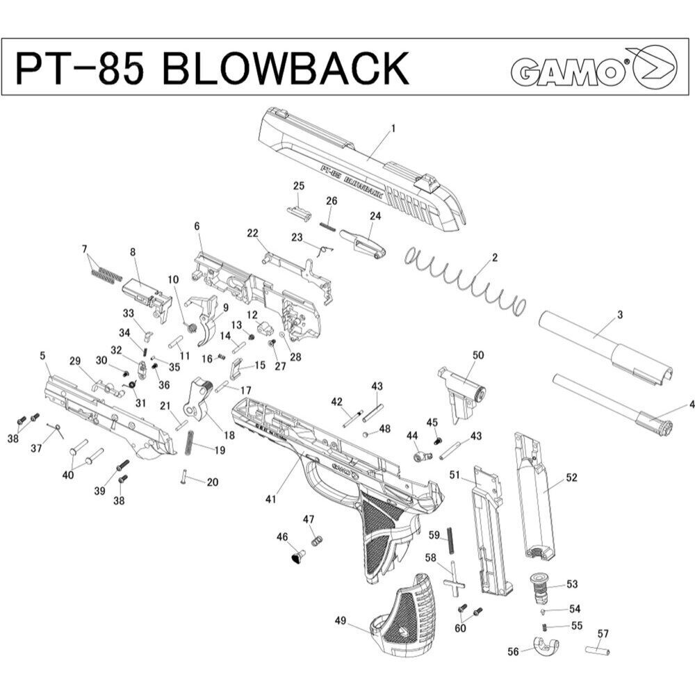 Pièces détachées Pistolet Gamo PT-85 Blowback – Assembly pin PT85-P25 Blowback