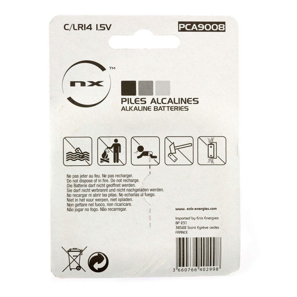 Piles alcalines C/LR14 1,5 volt – NX-Ready